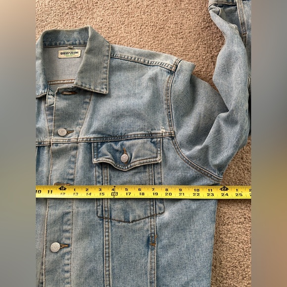 Vintage Guess Denim Jacket Trucker style sz S to M made in USA 80’s Green label - Picture 13 of 14